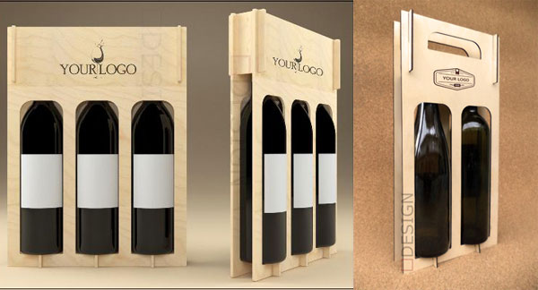 Ambalaje cadou din lemn pentru sticle de vin, personalizate cu logo