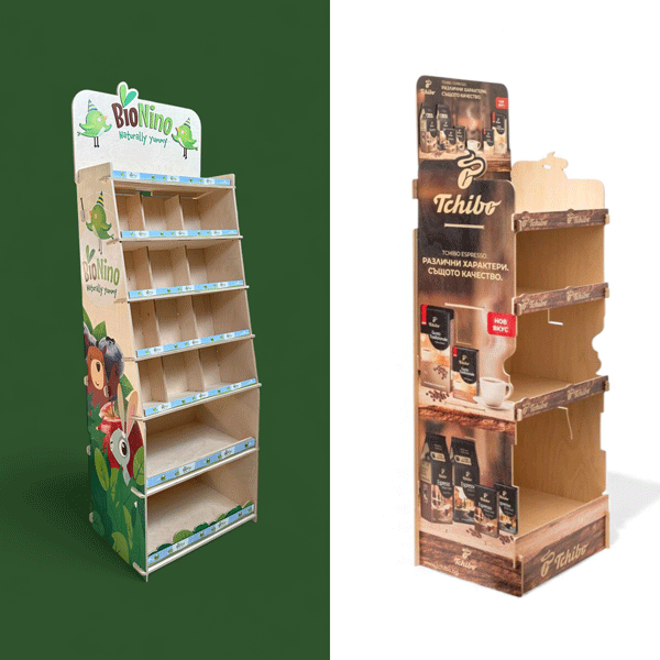 Unități de prezentare FSDU din placaj pentru produse alimentare și cafea