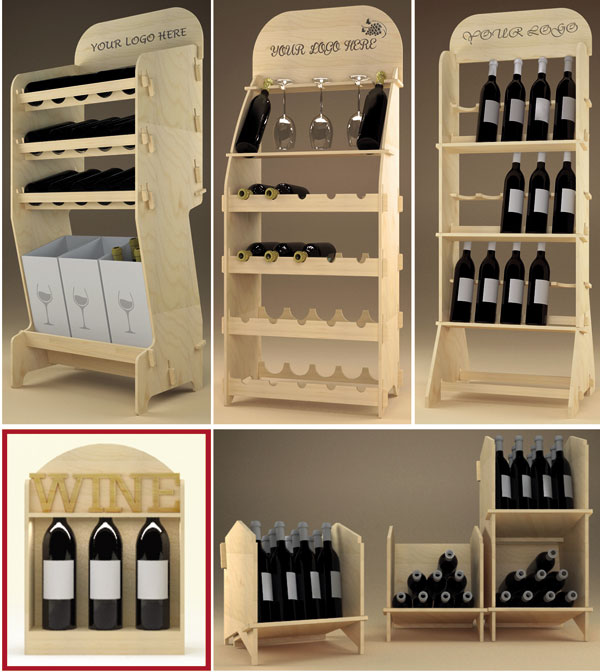 Standuri din lemn pentru băuturi spirtoase — design ECO